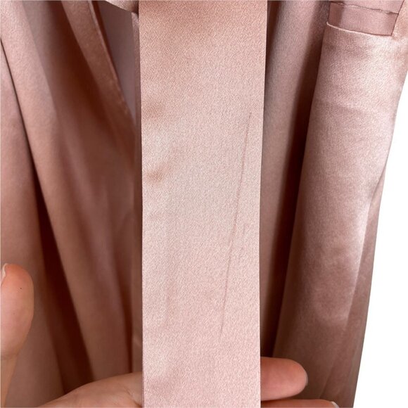 Fleur Du Mal Pink Rosewater Silk Smoking Robe with Sash Waist Belt Size M - Picture 6 of 12